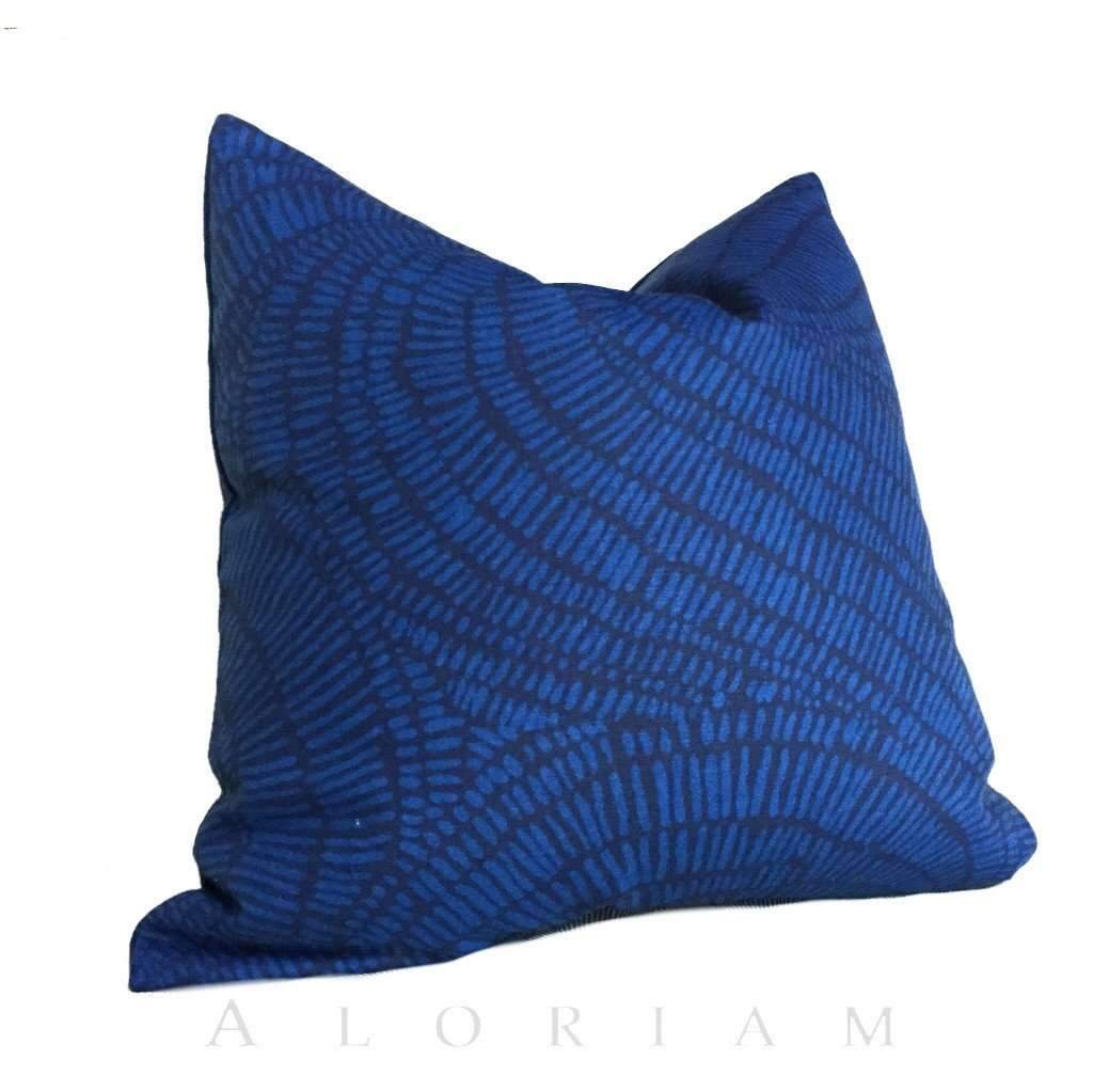 Robert Allen Navy Blue Abstract Swirl Pattern Pillow Cover Cushion Pillow Case Euro Sham 16x16 18x18 20x20 22x22 24x24 26x26 28x28 Lumbar Pillow 12x18 12x20 12x24 14x20 16x26 by Aloriam