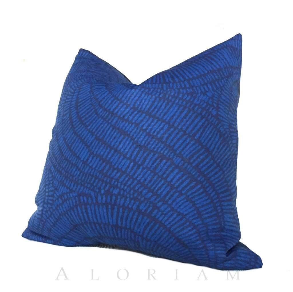 Robert Allen Navy Blue Abstract Swirl Pattern Pillow Cover Cushion Pillow Case Euro Sham 16x16 18x18 20x20 22x22 24x24 26x26 28x28 Lumbar Pillow 12x18 12x20 12x24 14x20 16x26 by Aloriam