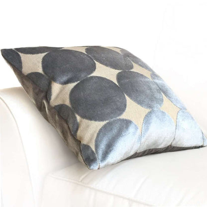 Robert Allen Plush Dotscape Velvet Dots Circles Dove Gray Pillow Cover by Aloriam