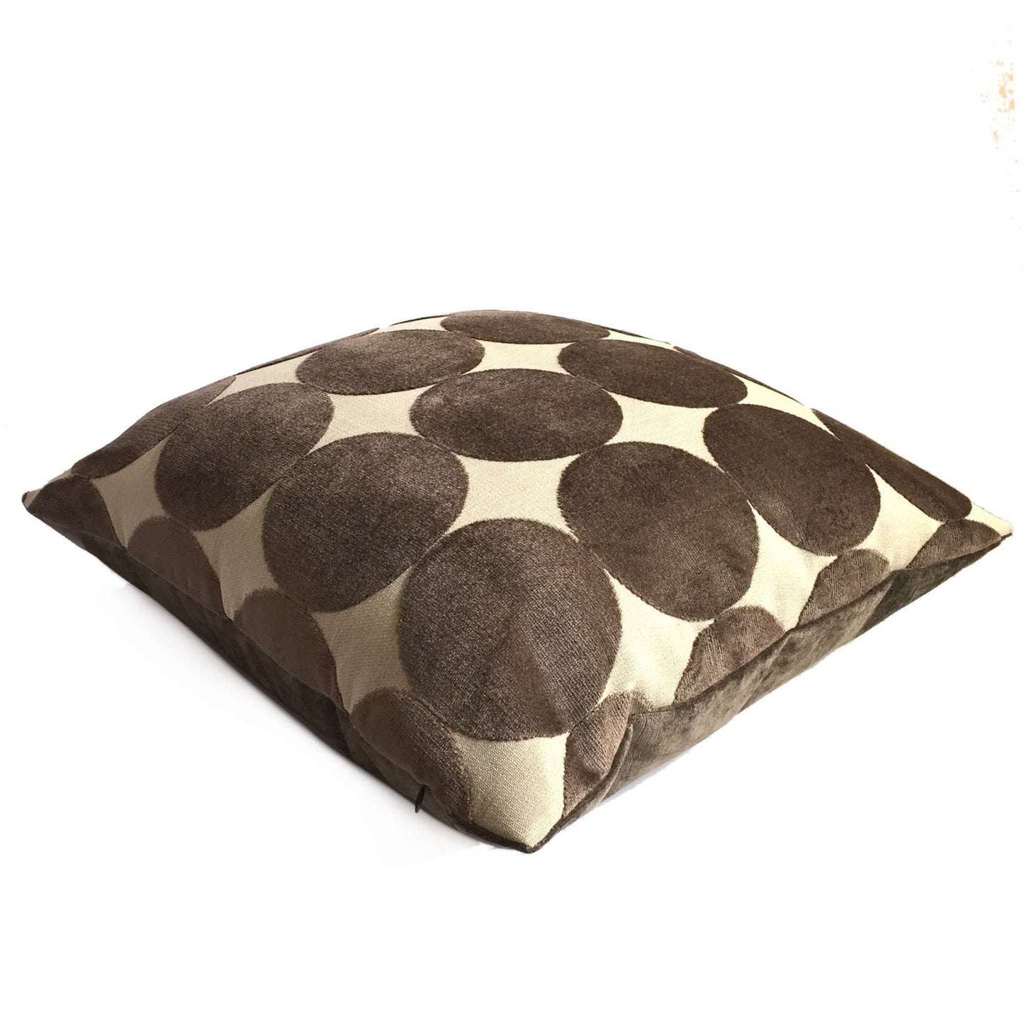 Robert Allen Plush Dotscape Velvet Dots Circles Major Brown Beige Lumbar Pillow 12x18 12x24 14x20 16x26