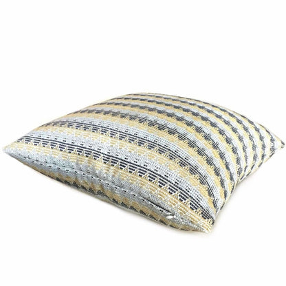 Robert Allen Point Blank Yellow Blue Mosaic Southwest Stripe Pillow Cushion by Aloriam