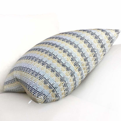 Robert Allen Point Blank Yellow Blue Mosaic Southwest Stripe Pillow Cushion by Aloriam