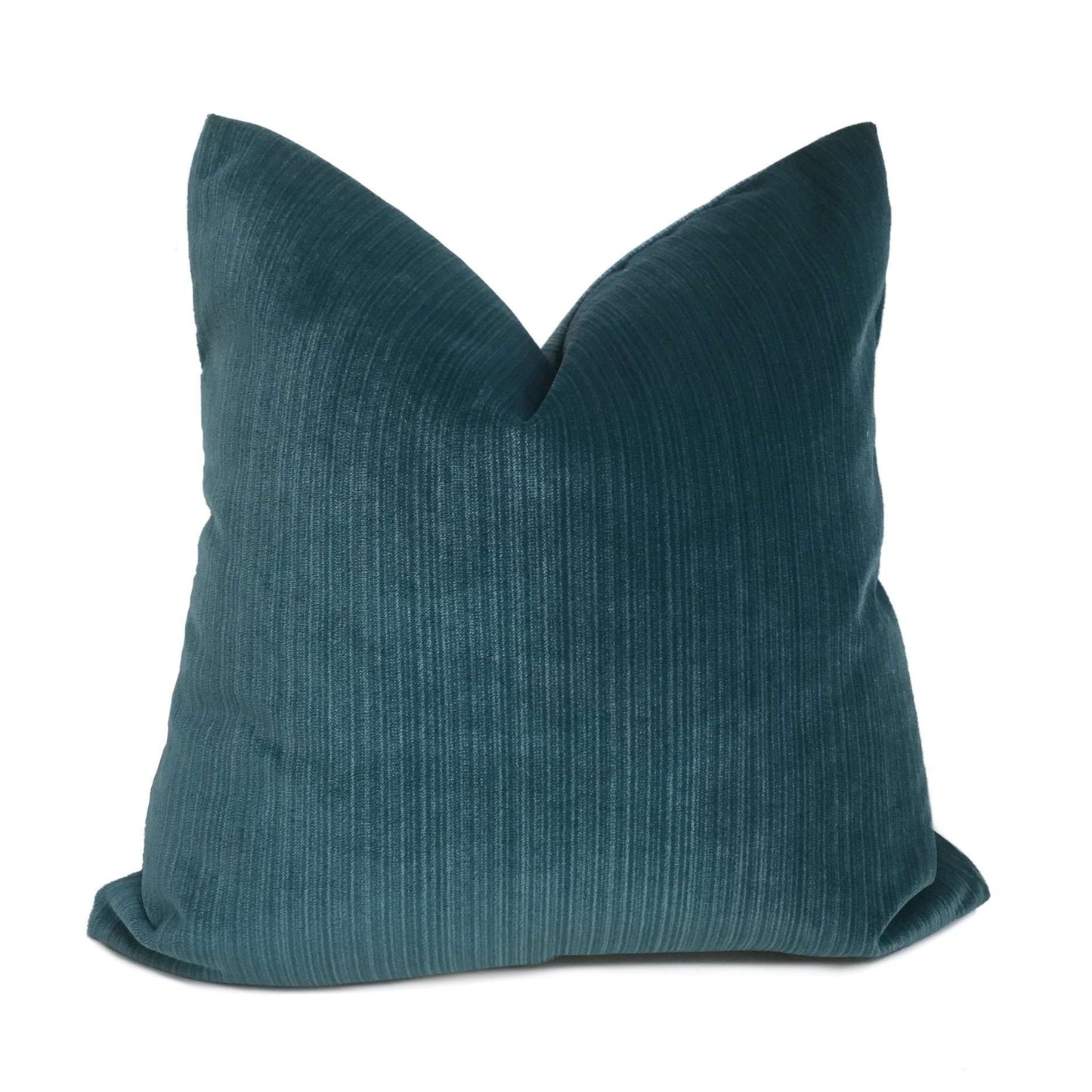 Robert Allen Plush Strie Teal Velvet Pillow