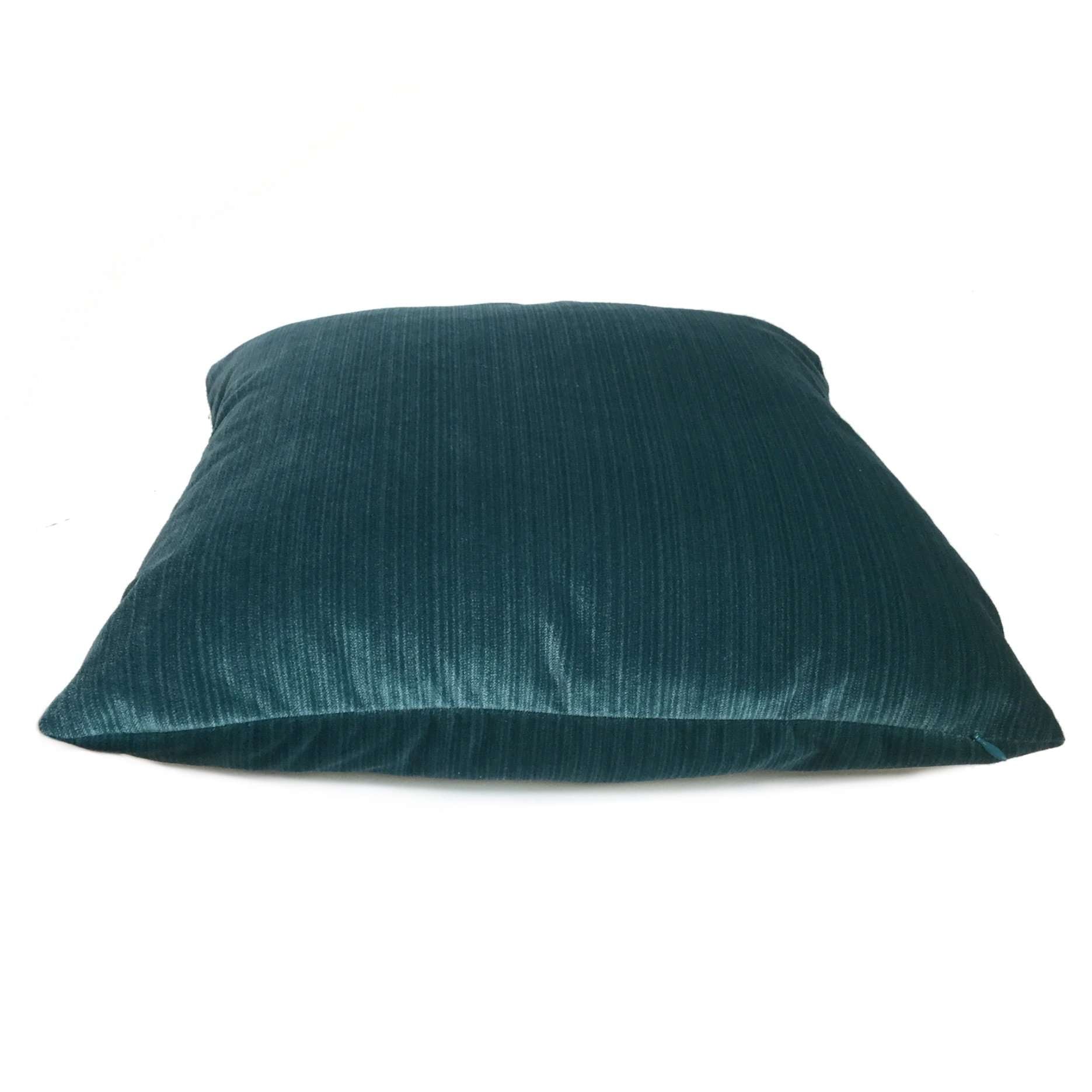 Robert Allen Plush Strie Teal Velvet Pillow Cover