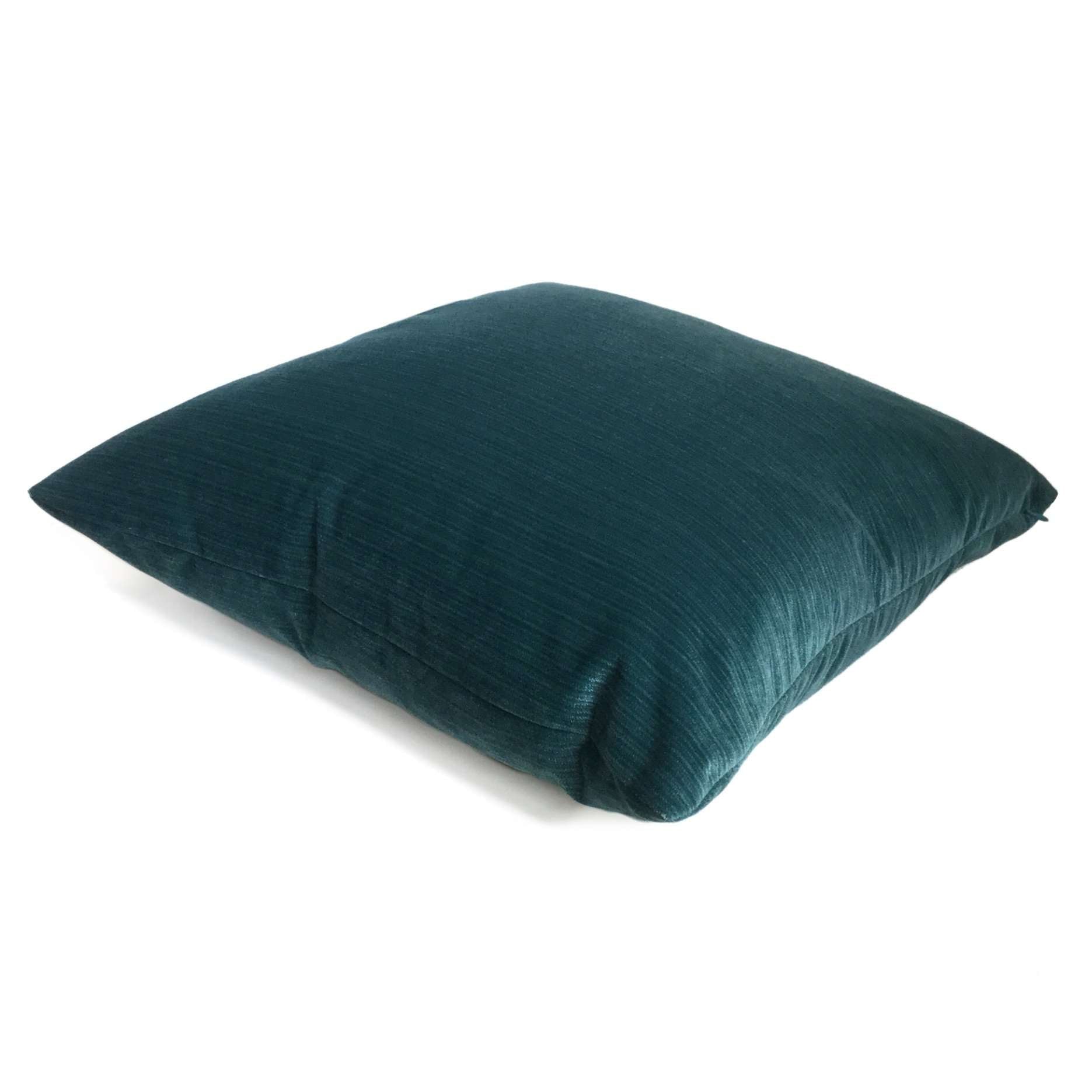 Robert Allen Teal Blue-Green Plush Strie Velvet Pillow Cover Cushion Pillow Case Euro Sham 16x16 18x18 20x20 22x22 24x24 26x26 28x28 Lumbar Pillow 12x18 12x20 12x24 14x20 16x26 by Aloriam