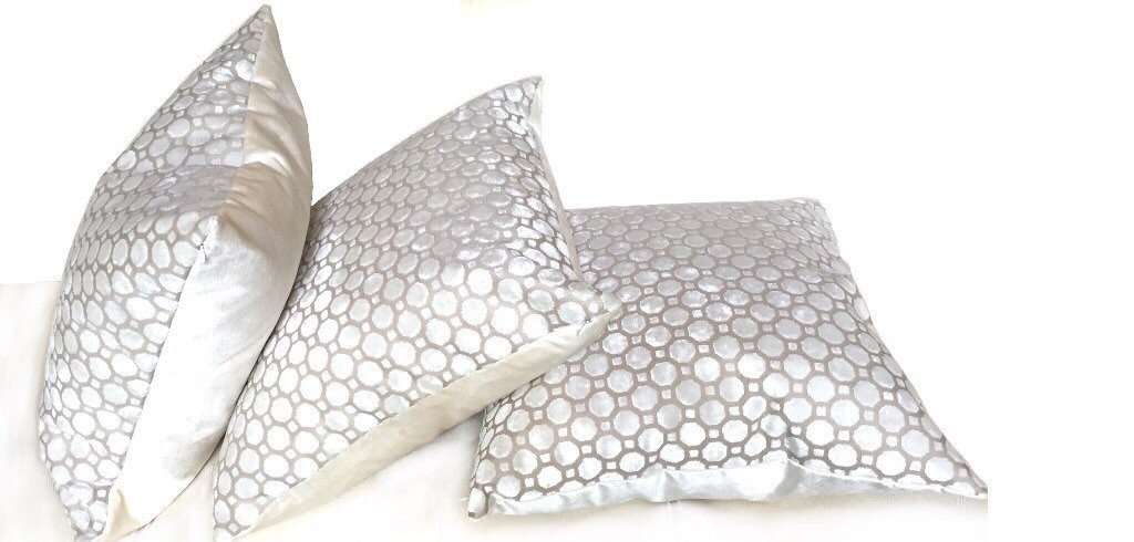 Robert Allen Velvet Geo Pearl White Geometric Pillow Cushion