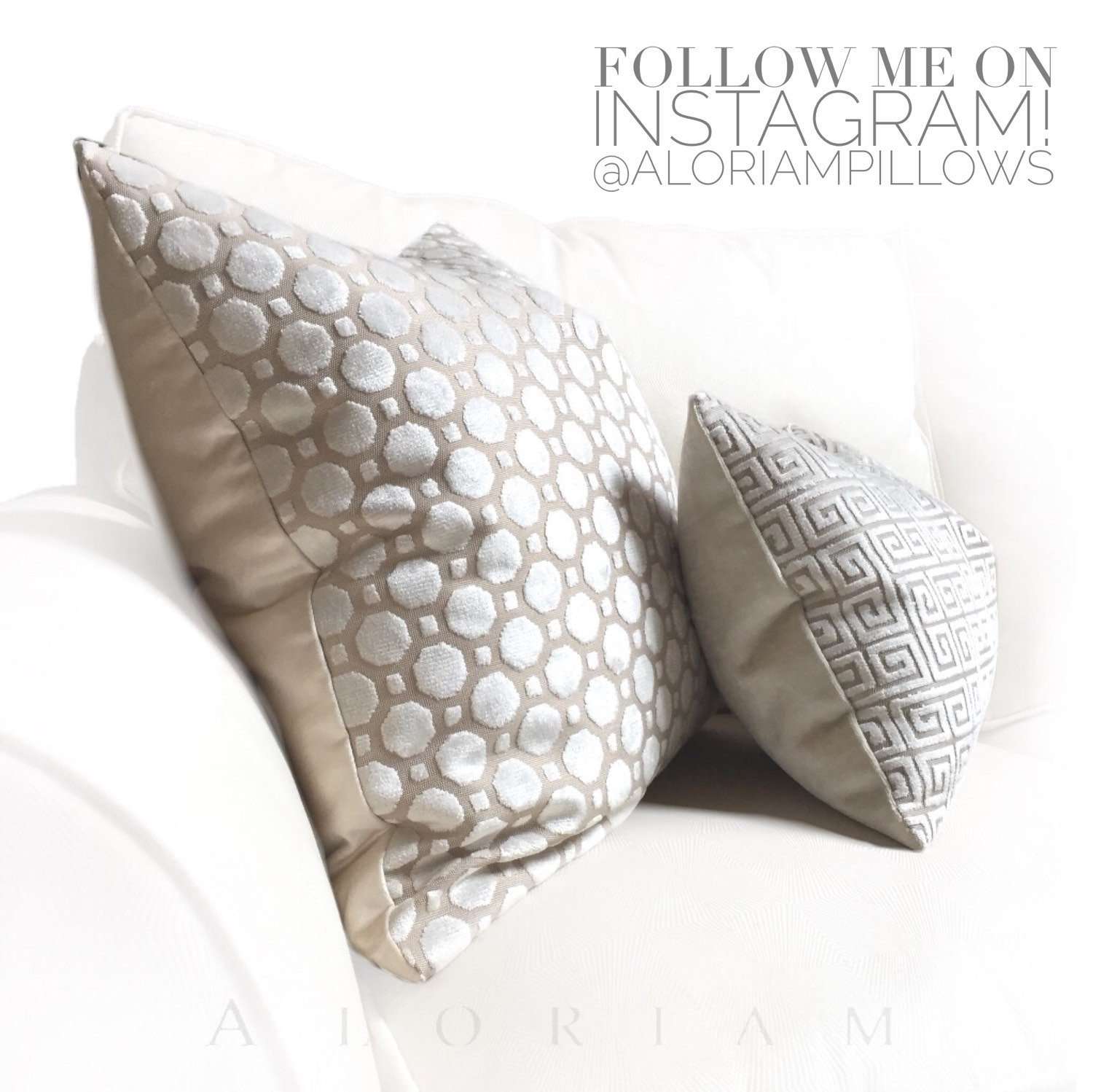 Robert Allen Velvet Geo Pearl White Pillow Cushion Cover Save  View More Duplicate