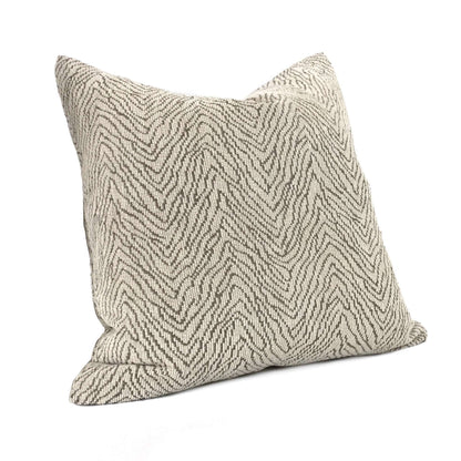 Robert Allen Wavelength Oatmeal Beige Brown Chenille Pillow Cover by Aloriam