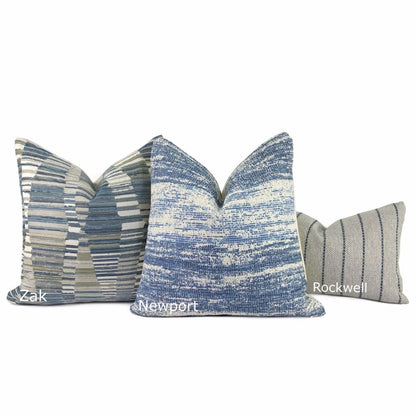 Rockwell Gray Blue Stripe Pillow Cover - Aloriam