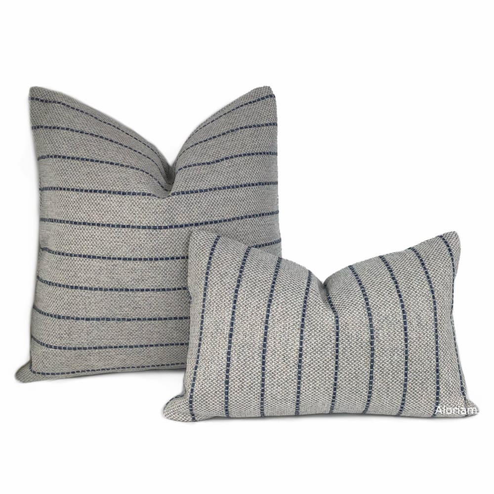 Rockwell Gray Blue Stripe Pillow Cover - Aloriam