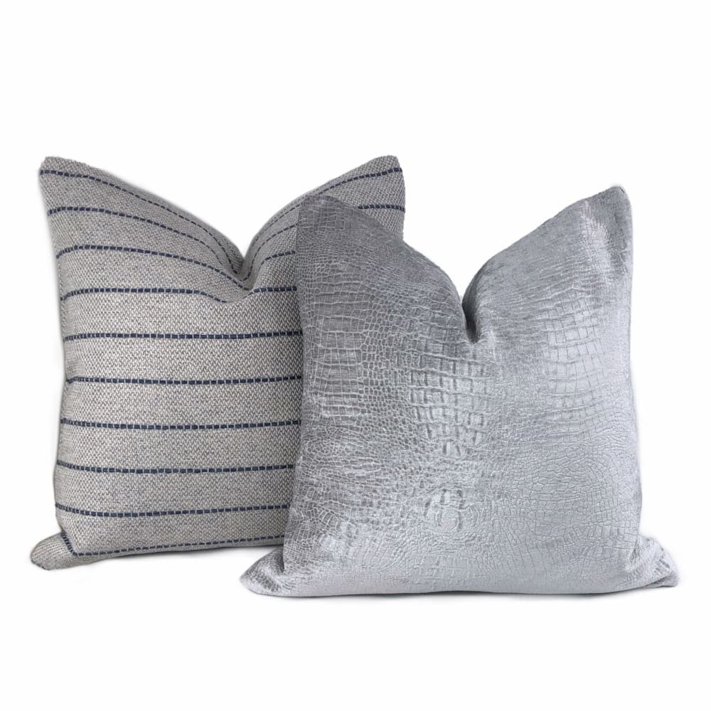 Rockwell Gray Blue Stripe Pillow Cover - Aloriam