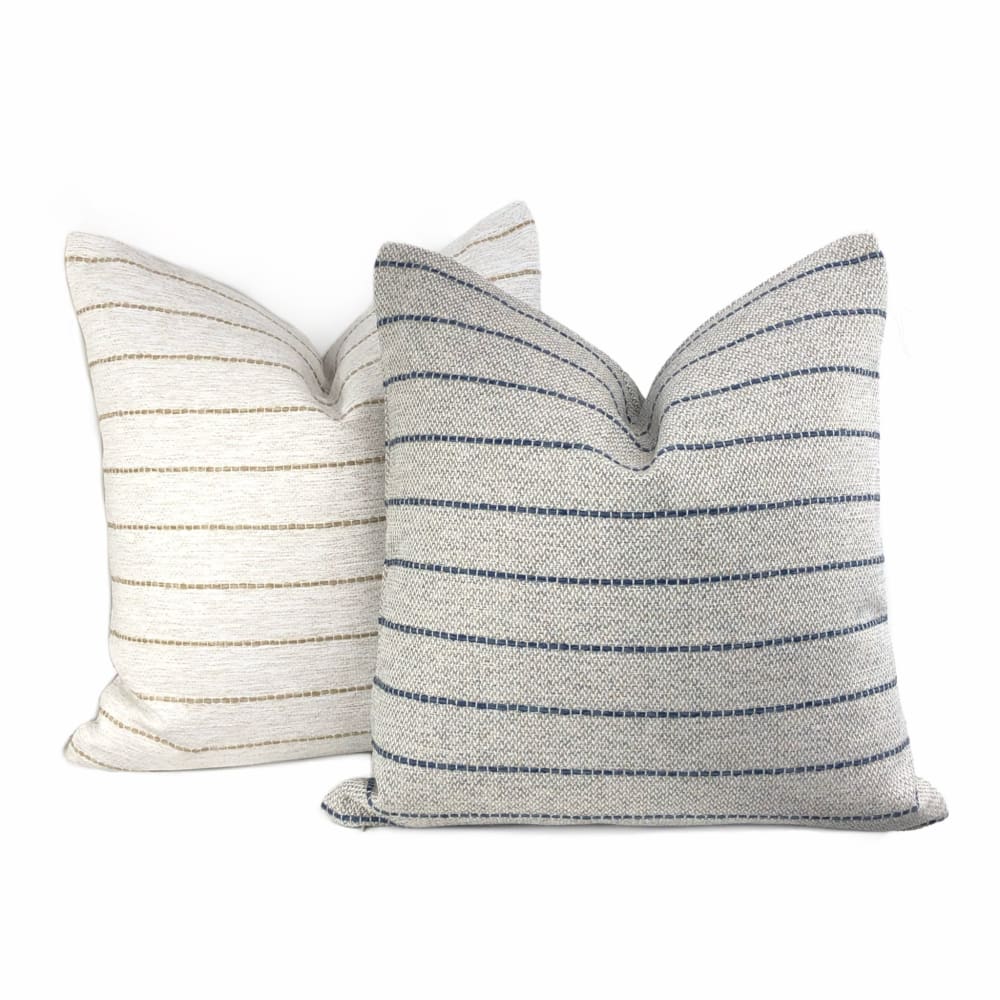 Rockwell Gray Blue Stripe Pillow Cover - Aloriam