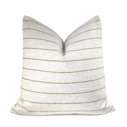 Rockwell White Beige Stripe Pillow Cover - Aloriam