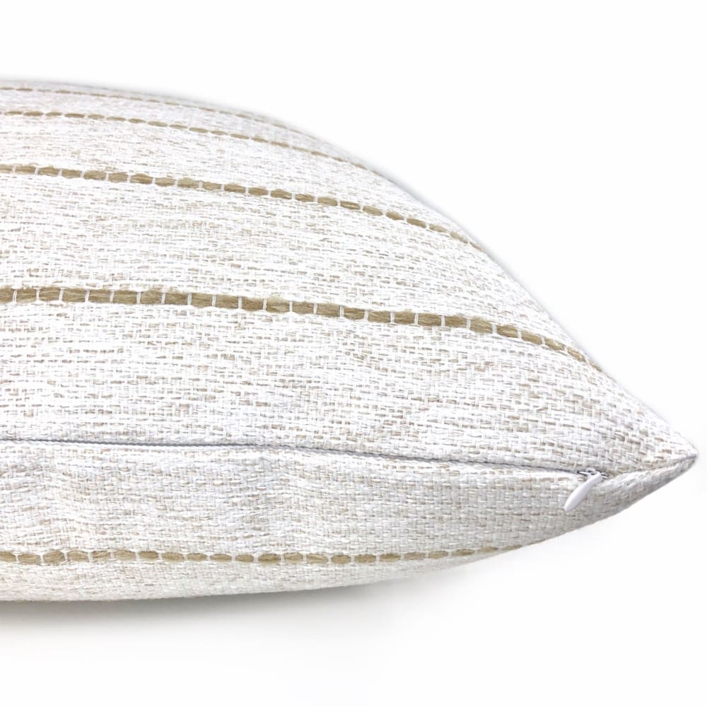 Rockwell White Beige Stripe Pillow Cover - Aloriam