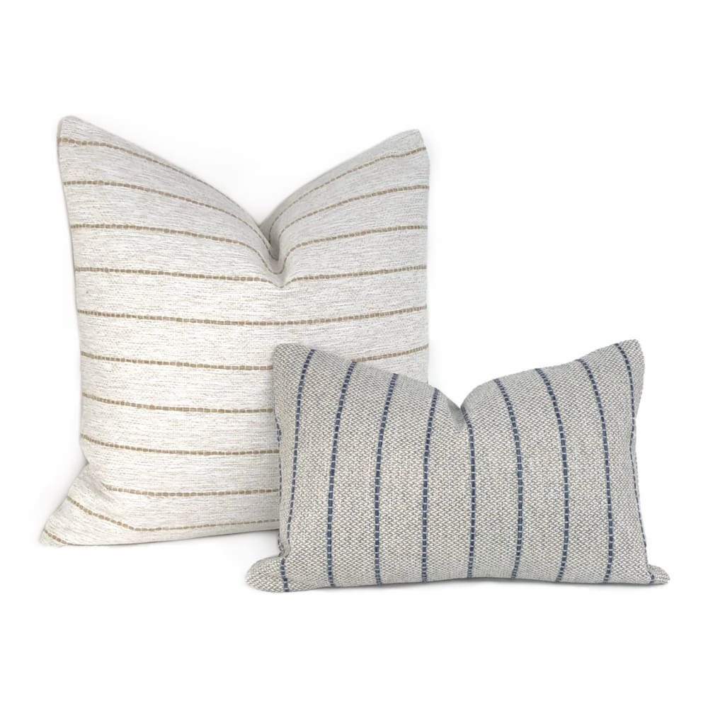 Rockwell White Beige Stripe Pillow Cover - Aloriam