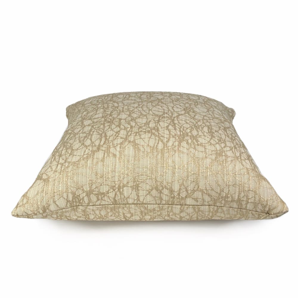 Roslyn Golden Beige Abstract Pillow Cover - Aloriam