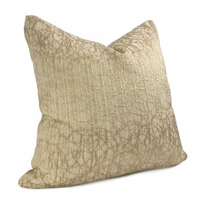 Roslyn Golden Beige Abstract Pillow Cover - Aloriam