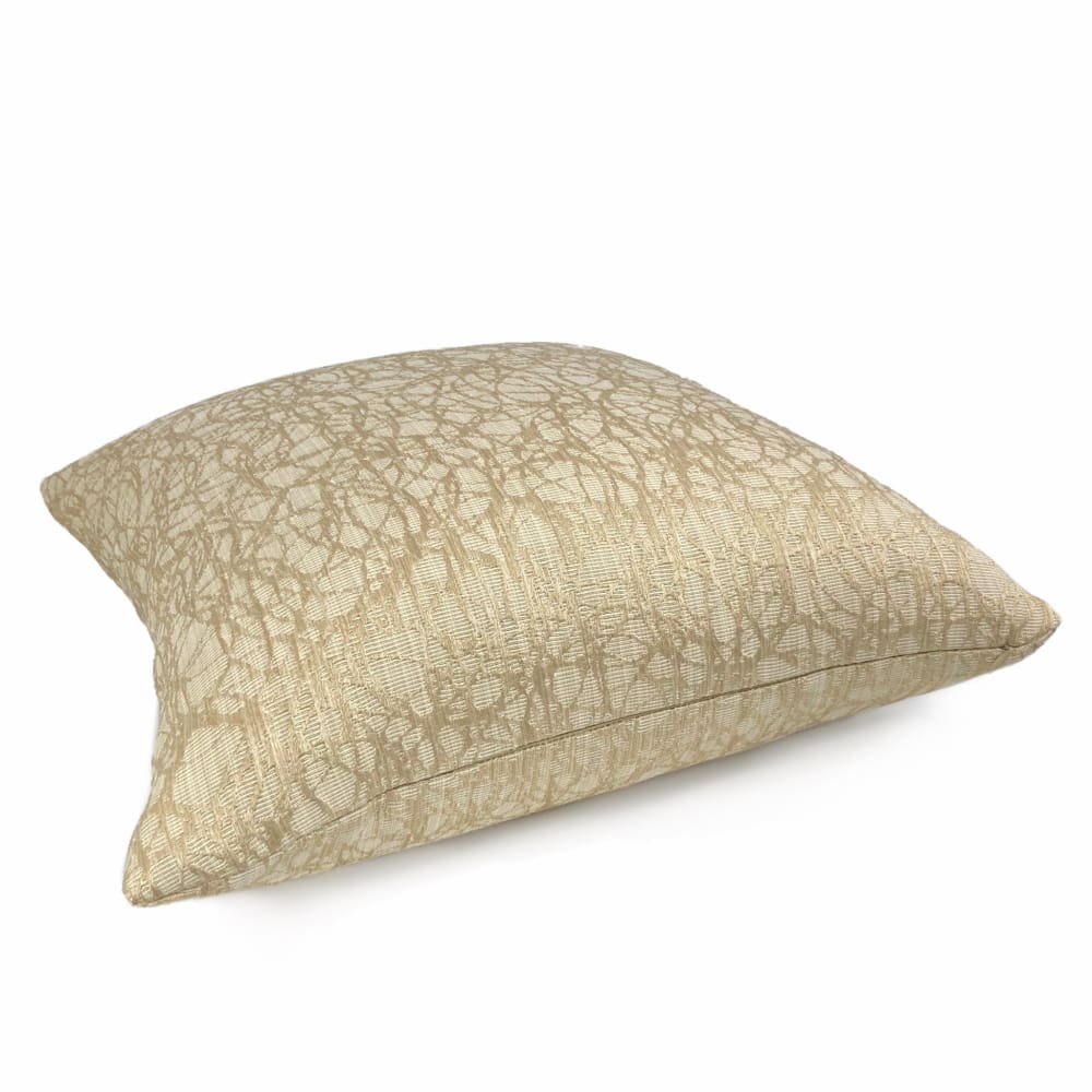 Roslyn Golden Beige Abstract Pillow Cover - Aloriam