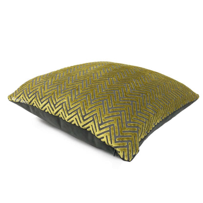 Sagittarius Citronella Gold Gray Velvet Chevron Pillow Cover - Aloriam