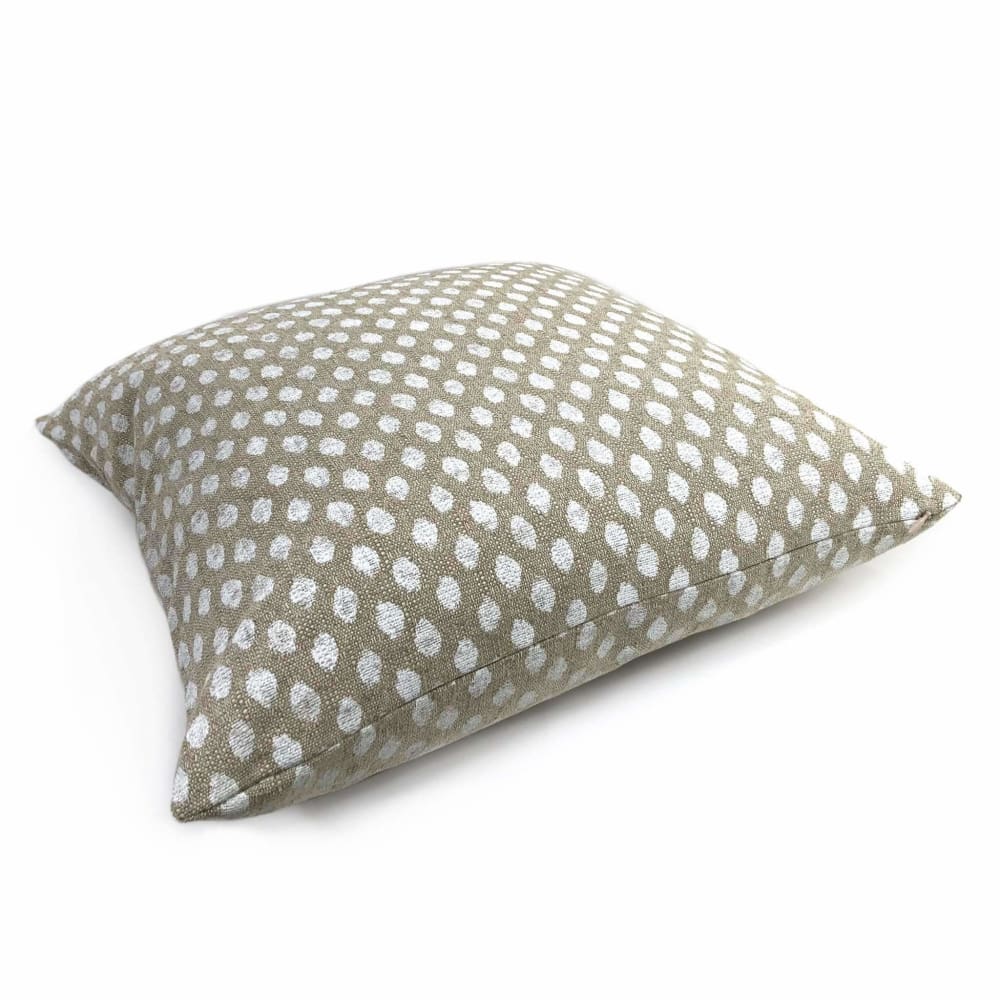 Lacefield Sahara Beige Chalk White Ikat Dots Throw Pillow 16x16 18x18 20x20 22x22