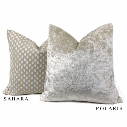 Sahara Chalk White Ikat Dots on Beige Pillow Cover (Made from Lacefield Designs fabric) - Aloriam