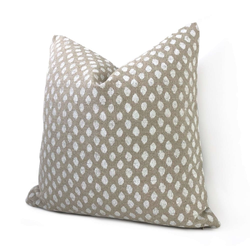 Lacefield Sahara Beige Chalk White Ikat Dots Pillow Sham 16x16 18x18 20x20 22x22 24x24 26x26 28x28