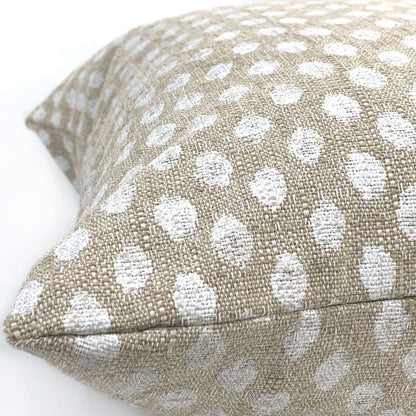 Lacefield Sahara Beige Chalk White Ikat Dots Pillow Case Euro Sham 24x24 26x26 28x28