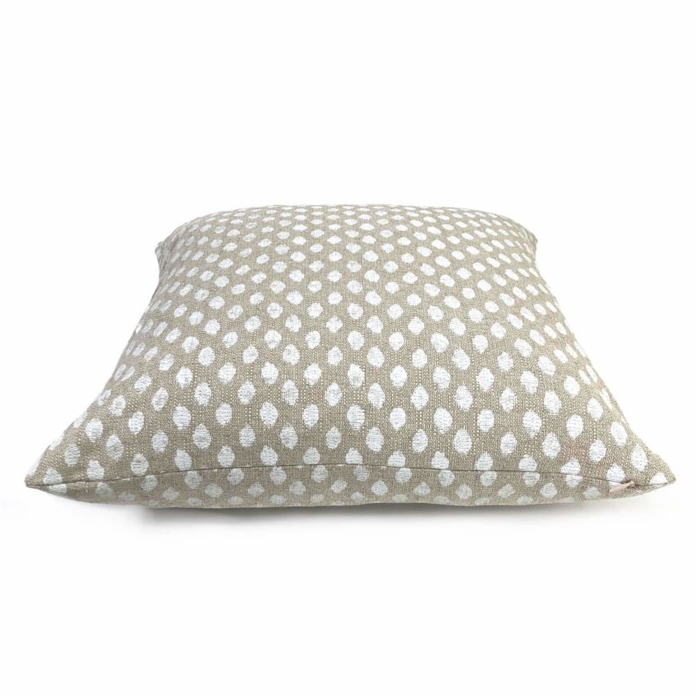 Lacefield Sahara Beige Chalk White Ikat Dots Cushion 16x16 18x18 20x20 22x22 24x24 26x26 28x28