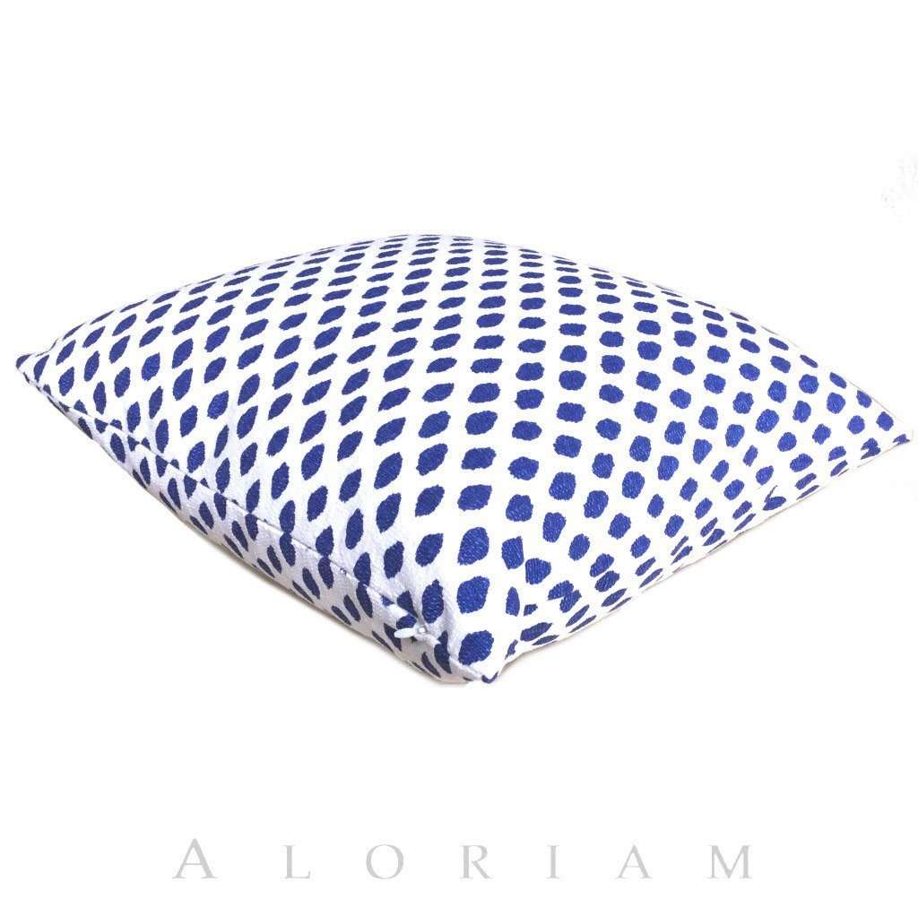 Lacefield Sahara Ikat Dots Blue White Cotton Throw Pillow Cushion Cover