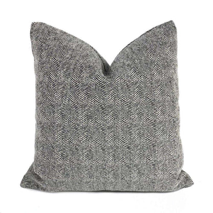 Salt & Pepper Wavy Herringbone Chenille Pillow Cover