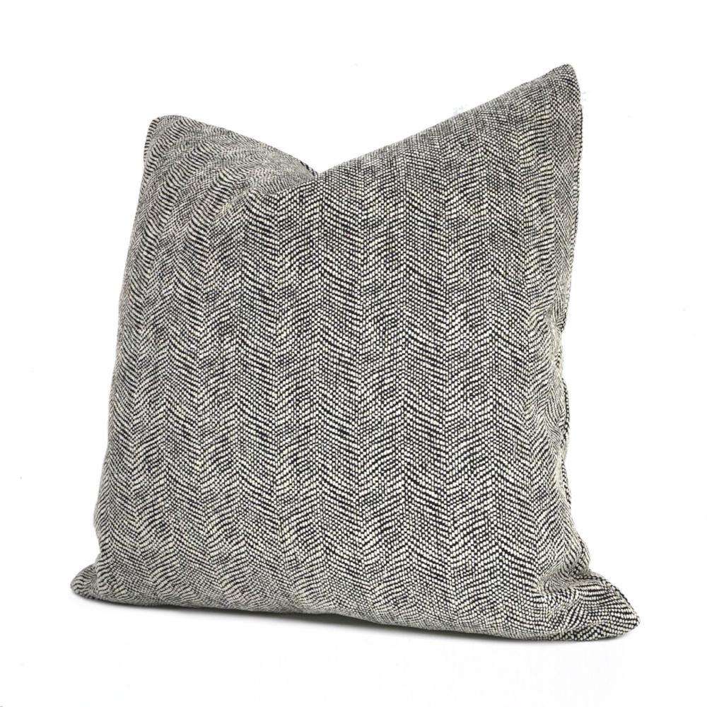 Salt & Pepper Wavy Herringbone Chenille Pillow Sham 16x16 18x18 20x20 22x22 24x24 26x26 28x28