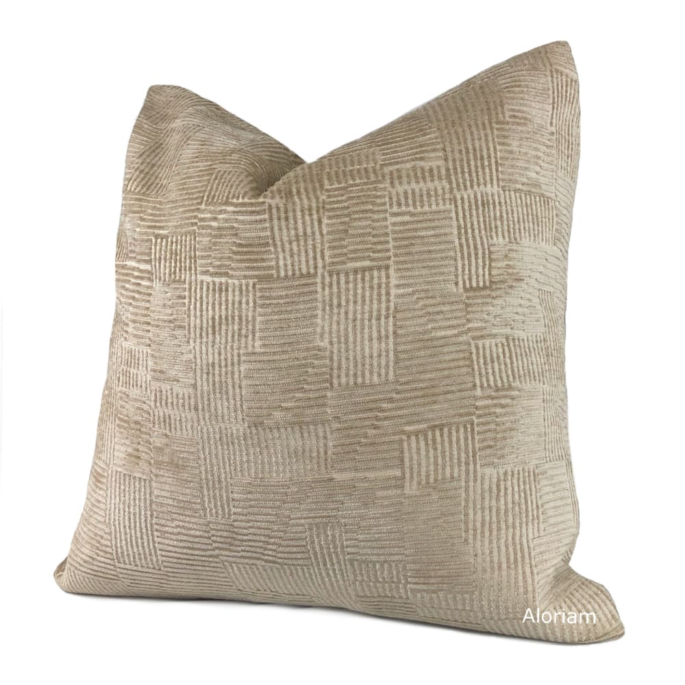 Samuel Driftwood Brown Crosshatch Textured Chenille Pillow Cover - Aloriam