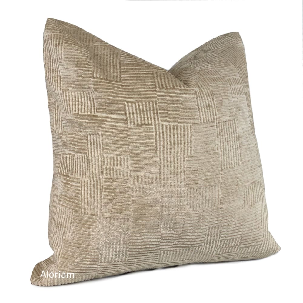 Samuel Driftwood Brown Crosshatch Textured Chenille Pillow Cover - Aloriam