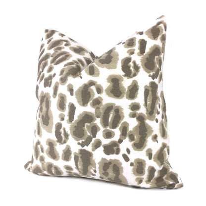 Lacefield Designs Brown White Leopard Print Pillow Case Pillow Sham Cushion Cover