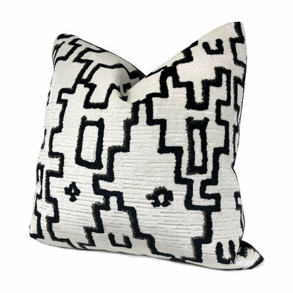 Santa Fe Black White Southwest Velvet Pillow Cover - Aloriam