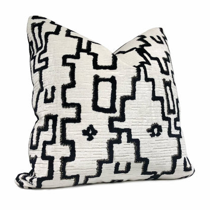 Santa Fe Black White Southwest Velvet Pillow Cover - Aloriam