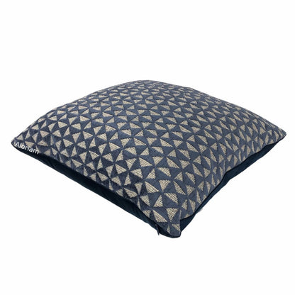 Santiago Navy Blue Geometric Chenille Pillow Cover - Aloriam