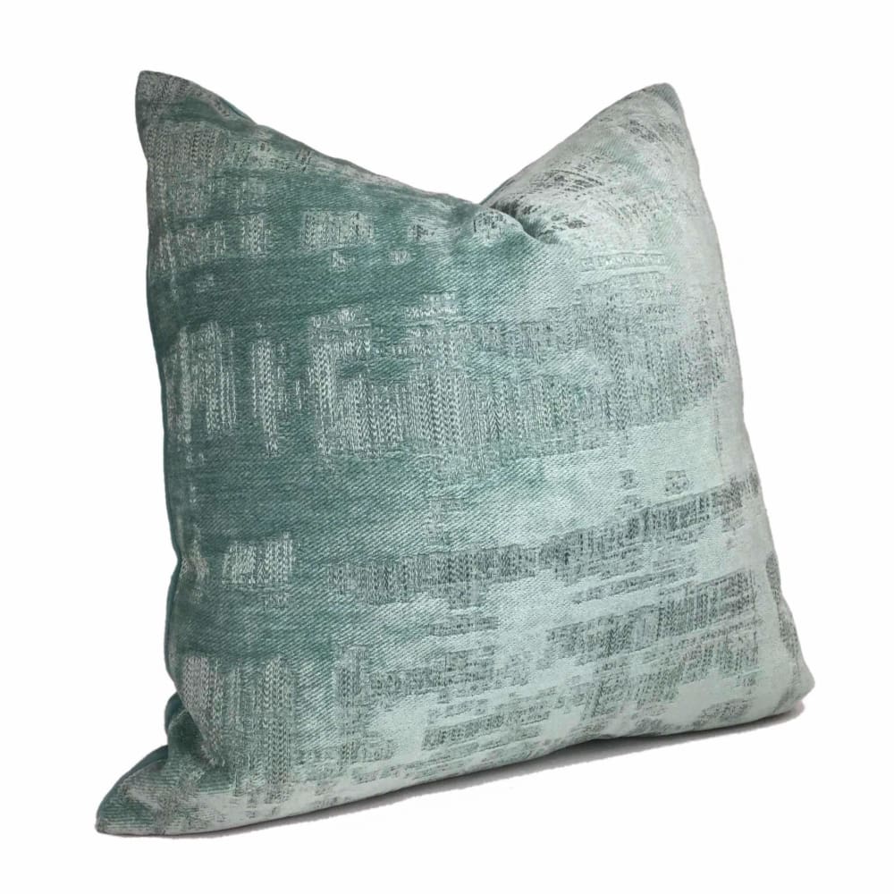 Seafoam Green Abstract Patina Chenille Texture 20x20 Pillow Cover