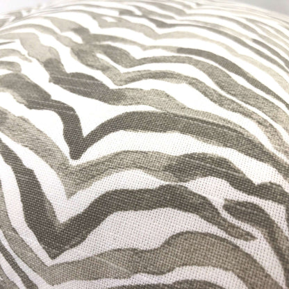 Serengeti Taupe Gray White Animal Stripe Throw Pillow Cushion 16x16 18x18 20x20 22x22