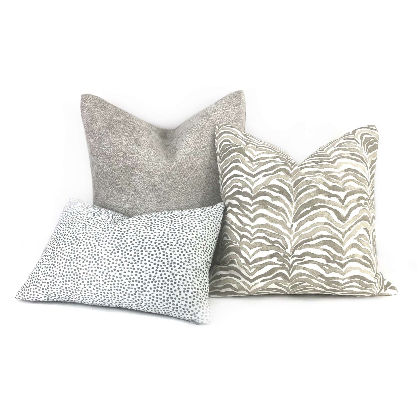 Serengeti Taupe Gray White Animal Stripe Pillow Cover (Made from Lacefield Designs fabric) Cushion Pillow Case Euro Sham 16x16 18x18 20x20 22x22 24x24 26x26 28x28 Lumbar Pillow 12x18 12x20 12x24 14x20 16x26 by Aloriam