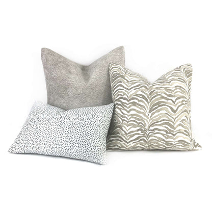 Serengeti Taupe Gray White Animal Stripe Pillow Cover (Made from Lacefield Designs fabric) Cushion Pillow Case Euro Sham 16x16 18x18 20x20 22x22 24x24 26x26 28x28 Lumbar Pillow 12x18 12x20 12x24 14x20 16x26 by Aloriam