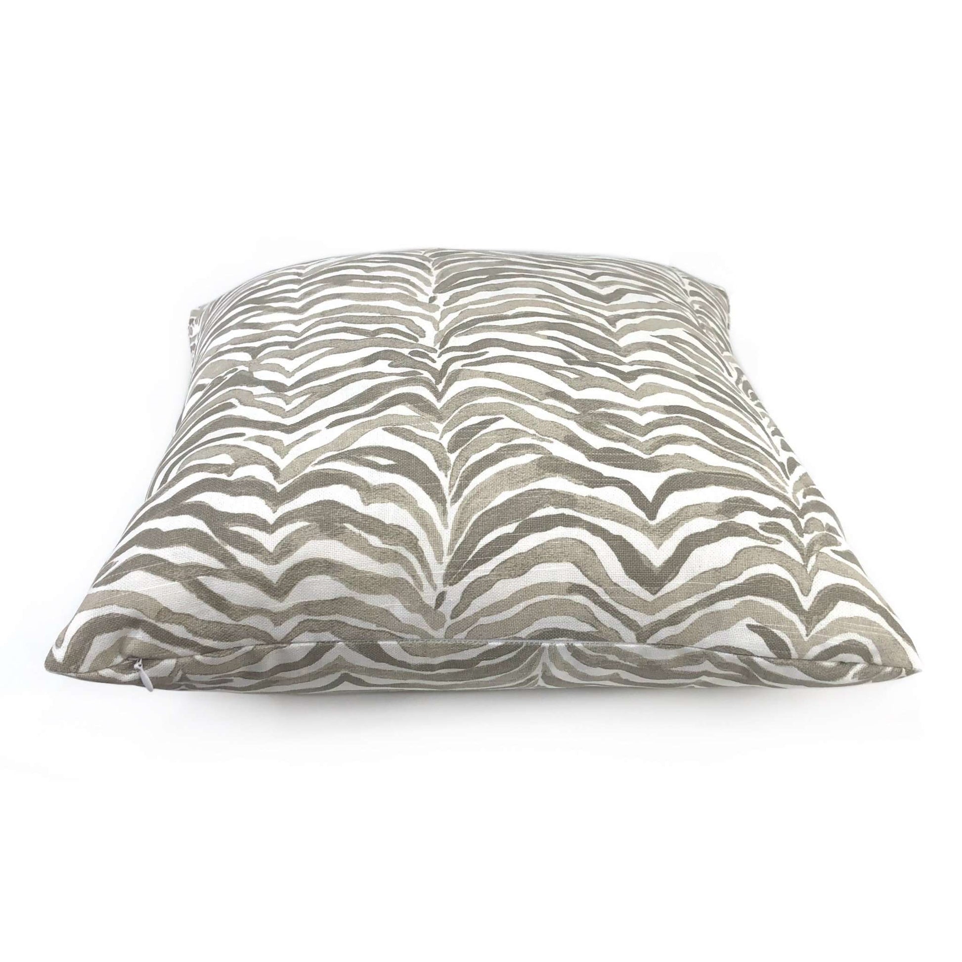 Serengeti Taupe Gray White Animal Stripe Pillow Cover (Made from Lacefield Designs fabric) Cushion Pillow Case Euro Sham 16x16 18x18 20x20 22x22 24x24 26x26 28x28 Lumbar Pillow 12x18 12x20 12x24 14x20 16x26 by Aloriam