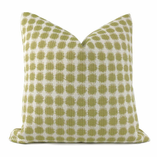 Setro Lemongrass Green Dots on Cream Pillow Cover - Aloriam