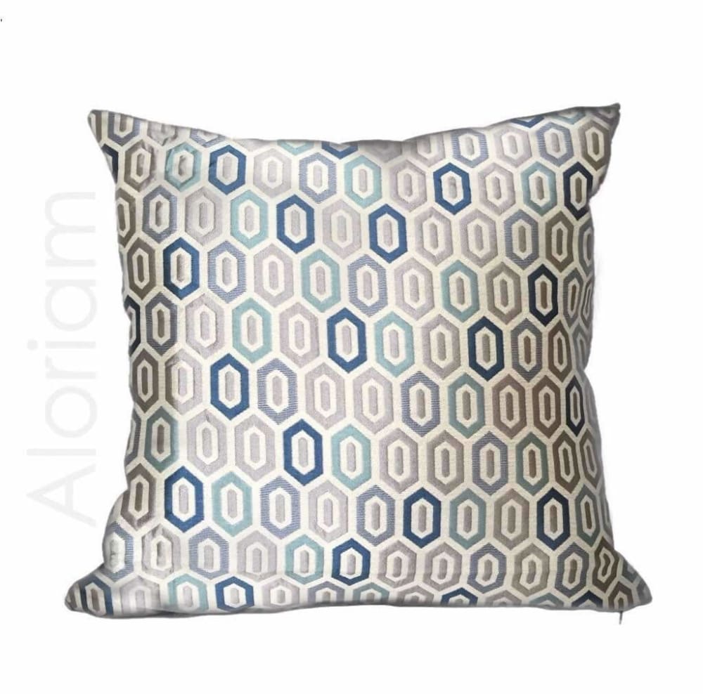 Silver Gray Hexagon Geometric Satin Pillow Cushion Cover