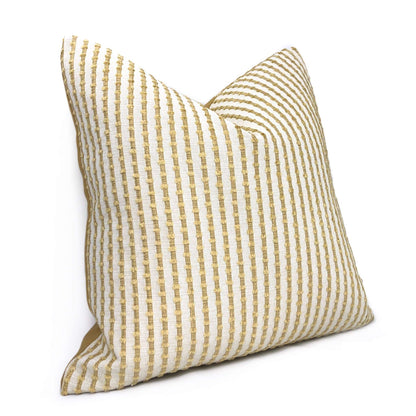 Kravet 31385-114 Sinclair Sand & Cream Embroidered Textured Stripe Lumbar Pillow 12x18 12x20 12x24 14x20 16x26