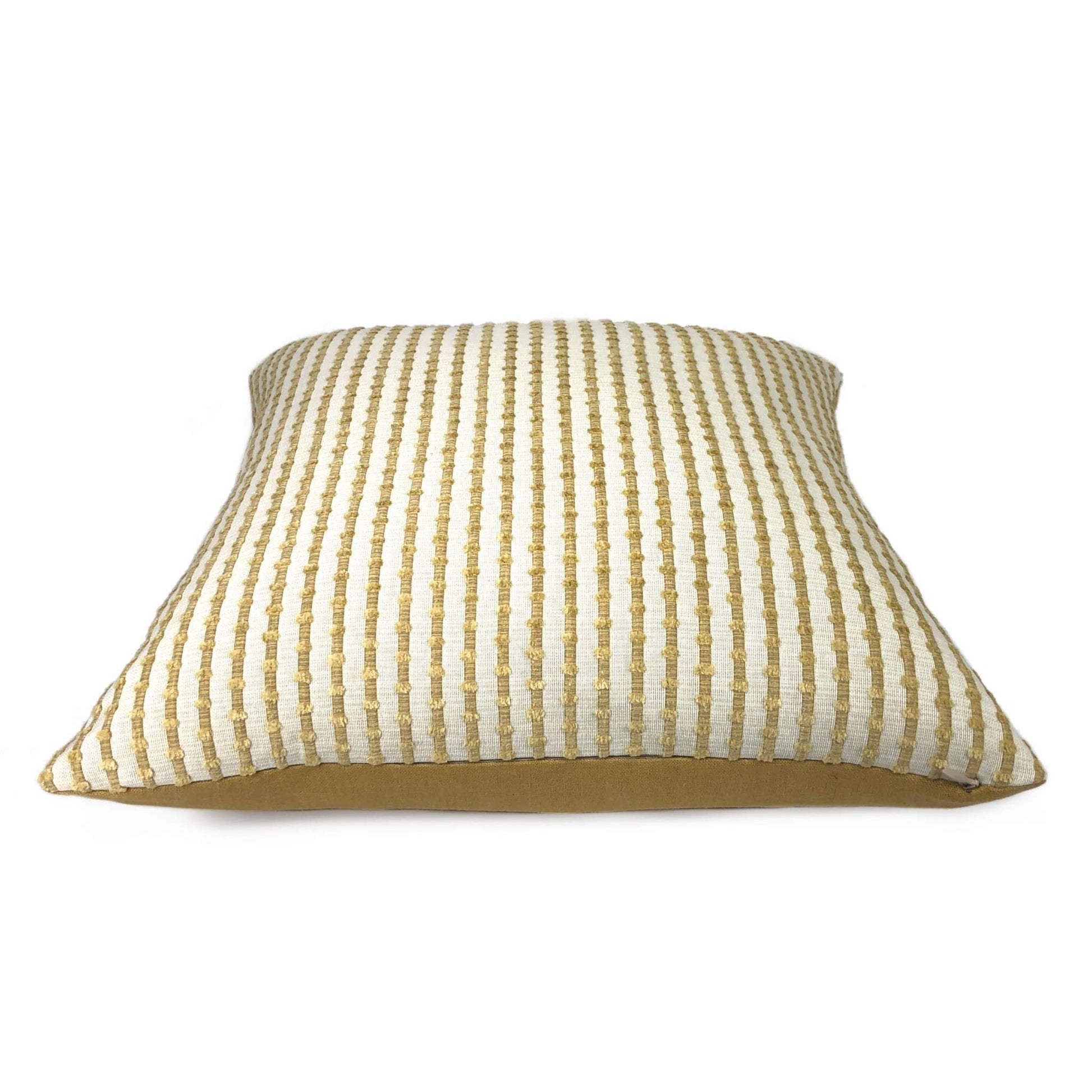 Sinclair Sand & Cream Embroidered Textured Stripe Pillow Cover