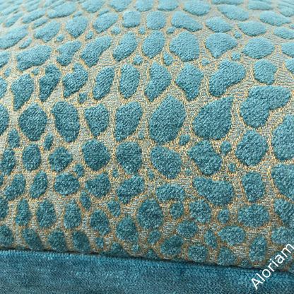 Sobek Turquoise Crocodile Chenille Pillow Cover - Aloriam