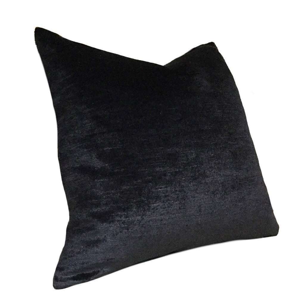 Black Velvet Pillow Cushion Cover, Fits 12x18 12x24 14x20 16x26 16" 18" 20" 22" 24" Inserts