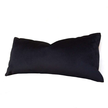 Solid Black Libretto Microfiber Velvet Pillow Cover Cushion Pillow Case Euro Sham 16x16 18x18 20x20 22x22 24x24 26x26 28x28 Lumbar Pillow 12x18 12x20 12x24 14x20 16x26 by Aloriam