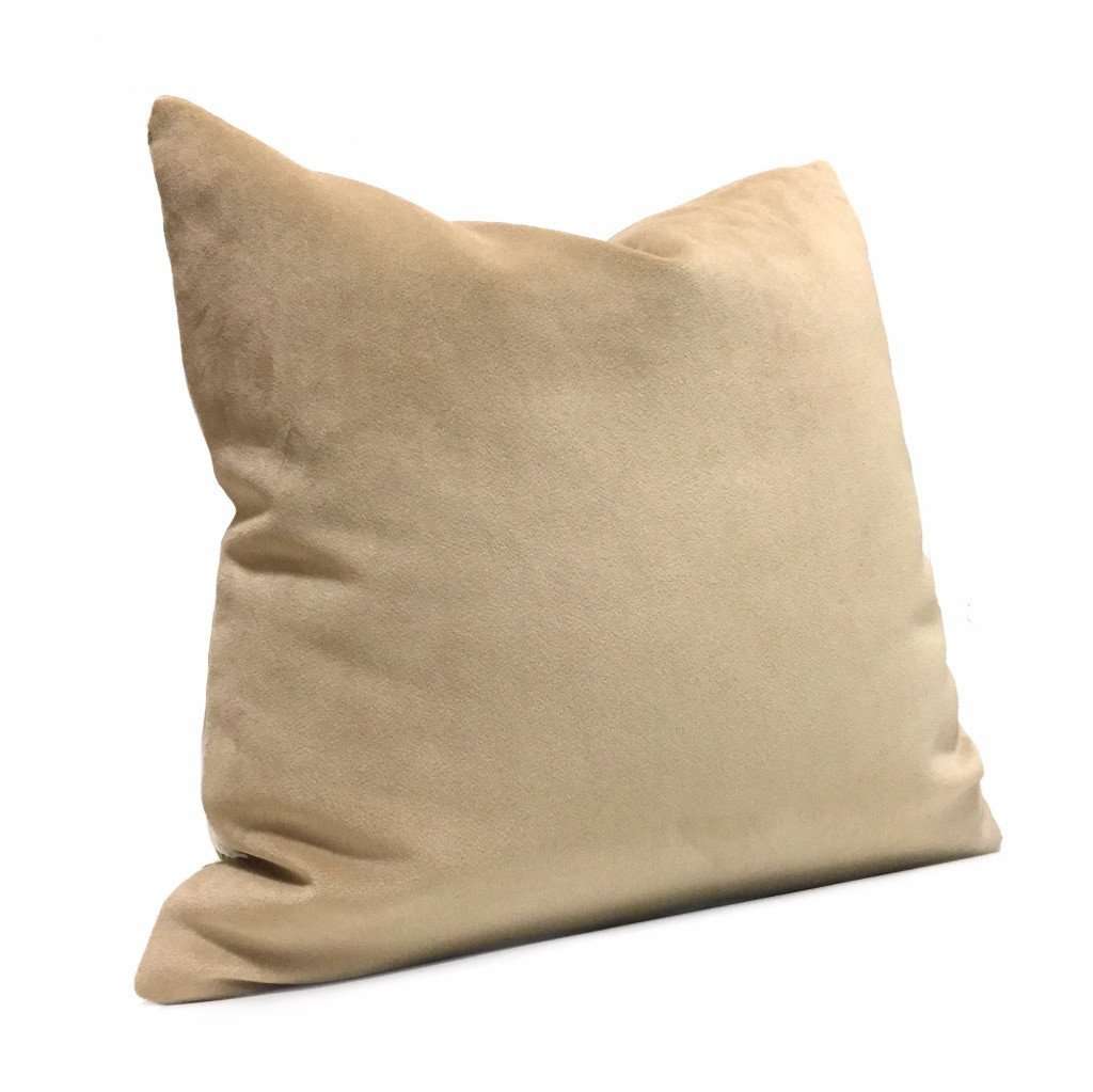 Solid Fawn Beige Brooklyn Velvet Pillow Cover Cushion Pillow Case Euro Sham 16x16 18x18 20x20 22x22 24x24 26x26 28x28 Lumbar Pillow 12x18 12x20 12x24 14x20 16x26 by Aloriam